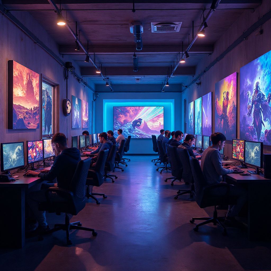 Інтер'єр комп'ютерного клубу - Основний зал